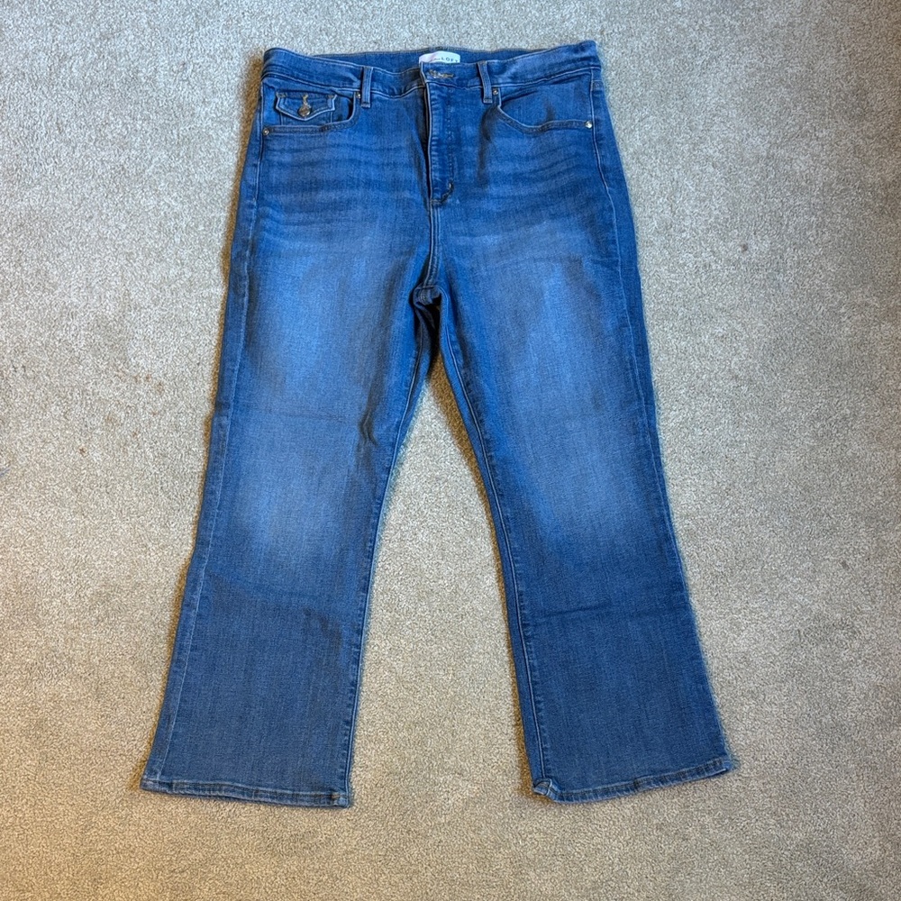 LOFT Medium Blue Kick Crop Jeans